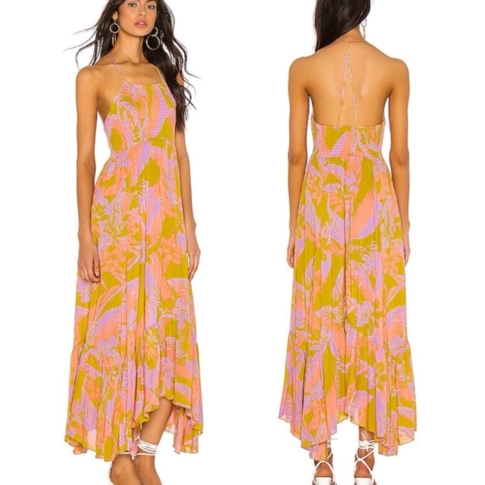 Free People Intimately Heat Wave Maxi Dress in Gold